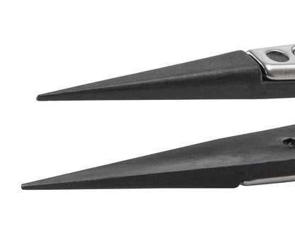 Ideal-tek ESD Plastic Tip Tweezers – Style 259 – Carbon Fiber Tips A259CF – 130mm (5.1″) – Swiss Made