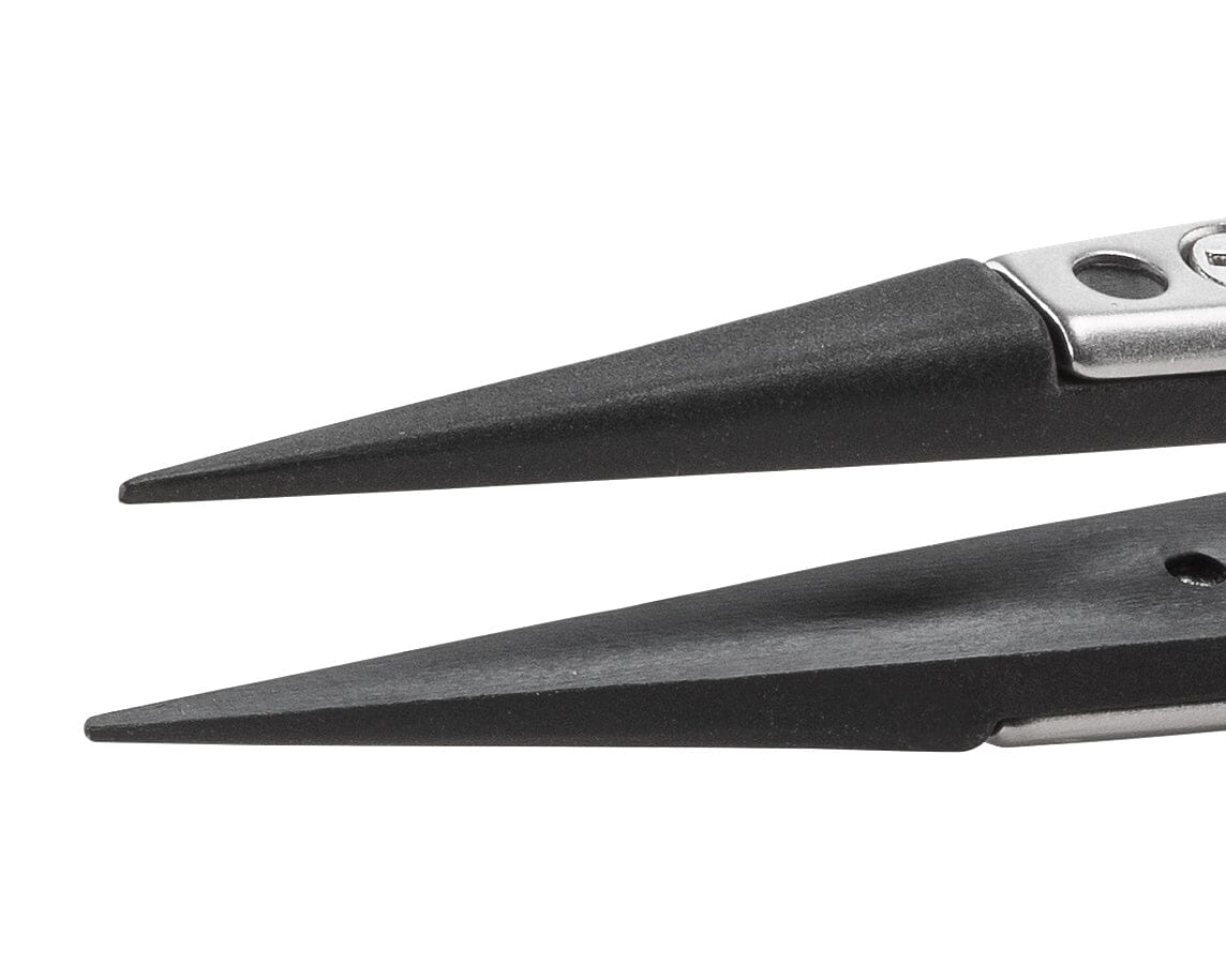 Ideal-tek ESD Plastic Tip Tweezers – Style 259 – PVDF Tips A259SV – 130mm (5.1″) – Swiss Made