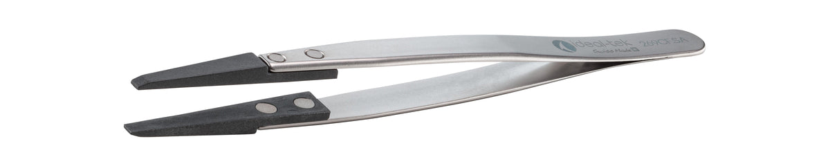 Ideal-tek ESD Plastic Tip Tweezers – Style 269 – Carbon Fiber Tips – 130mm (5.1″) – Swiss Made