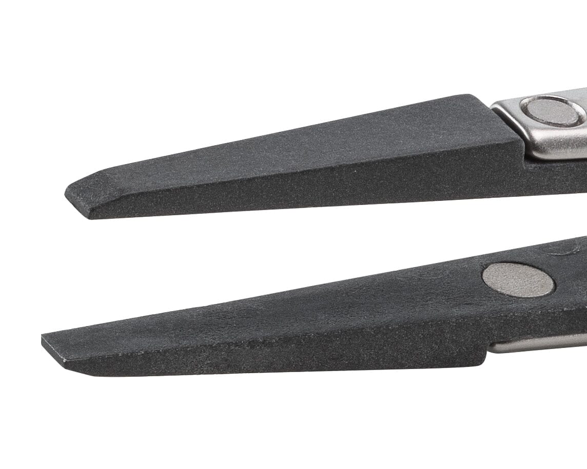 Ideal-tek ESD Plastic Tip Tweezers – Style 269 – Carbon Fiber Tips – 130mm (5.1″) – Swiss Made