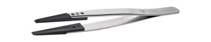 Ideal-tek ESD Plastic Tip Tweezers – Style 272 – Carbon Fiber Tips A272CF – 130mm (5.1″) – Swiss Made