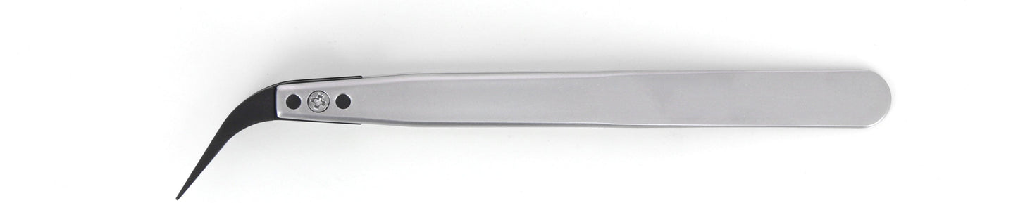 Ideal-tek ESD Plastic Tip Tweezers – Style 277 – Carbon Fiber Tips A277CF – 120mm (4.7″) – Swiss Made