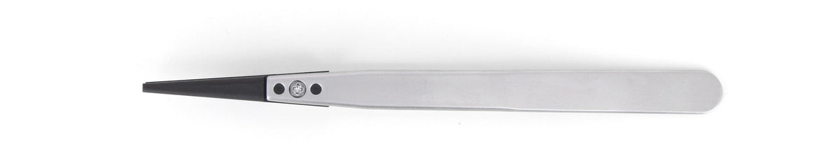 Ideal-tek ESD Plastic Tip Tweezers – Style 279 – Carbon Fiber Tips A279CF – 130mm (5.1″) – Swiss Made