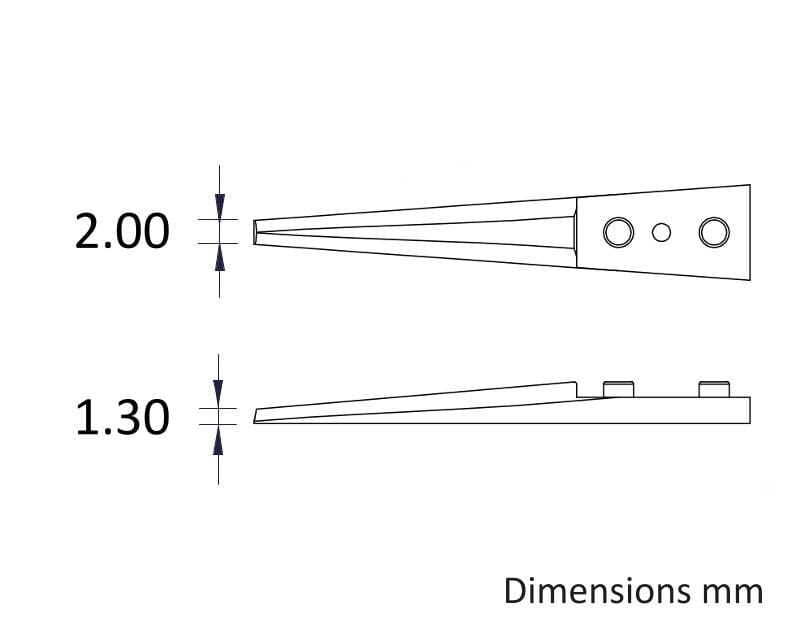 Ideal-tek ESD Plastic Tip Tweezers – Style 279 – Carbon Fiber Tips A279CF – 130mm (5.1″) – Swiss Made