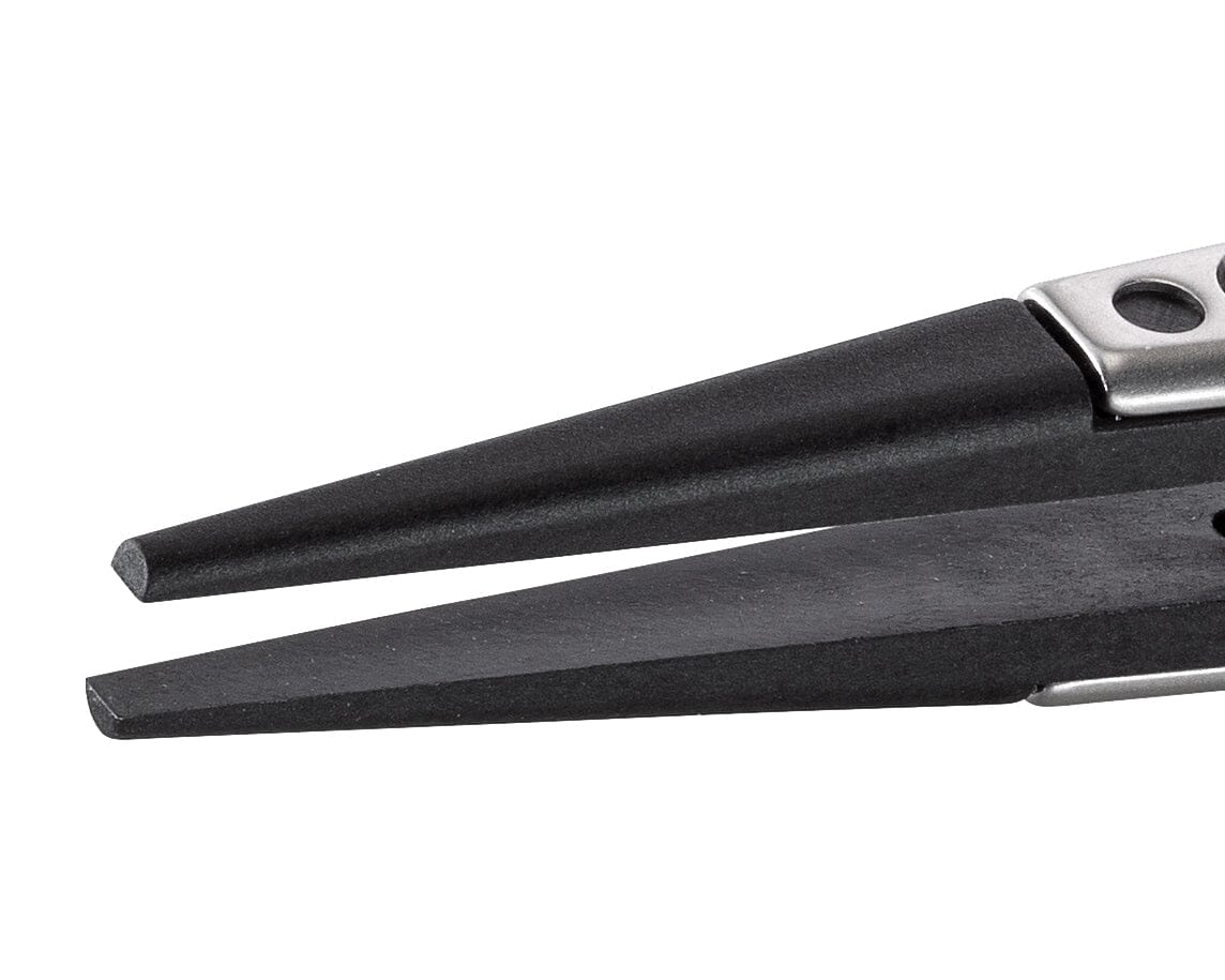 Ideal-tek ESD Plastic Tip Tweezers – Style 279 – Carbon Fiber Tips A279CF – 130mm (5.1″) – Swiss Made