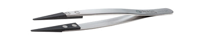 Ideal-tek ESD Plastic Tip tweezers – Style 2A – Carbon Fiber Tips – 130mm (5.1″) – Swiss Made
