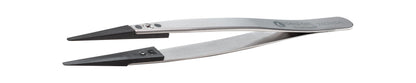 Ideal-tek ESD Plastic Tip Tweezers – Style 2A – Carbon Fiber Tips A2ACF – 130mm (5.1″) – Swiss Made