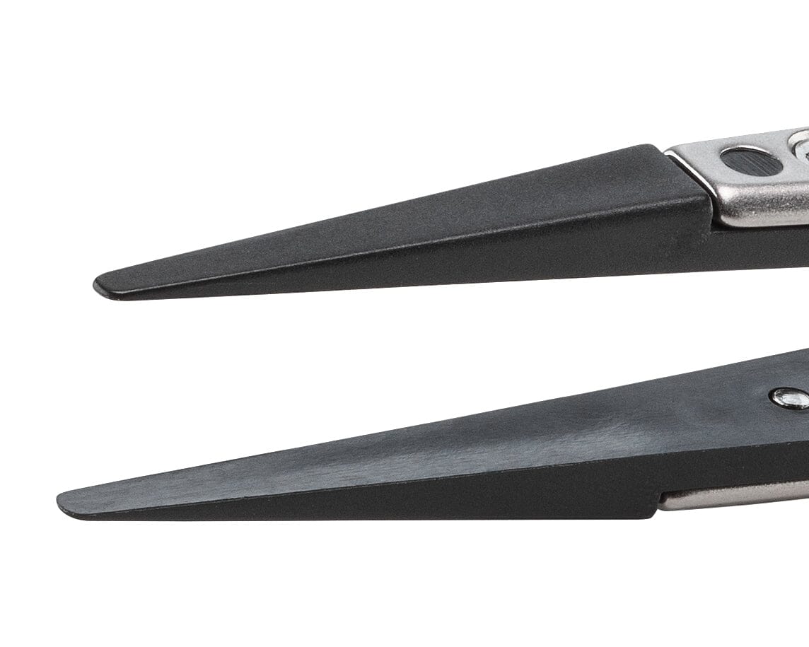 Ideal-tek ESD Plastic Tip Tweezers – Style 2A – PEEK Tips A2ACP – 130mm (5.1″) – Swiss Made