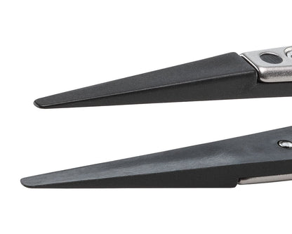 Ideal-tek ESD Plastic Tip Tweezers – Style 2A – PEEK Tips A2ACP – 130mm (5.1″) – Swiss Made