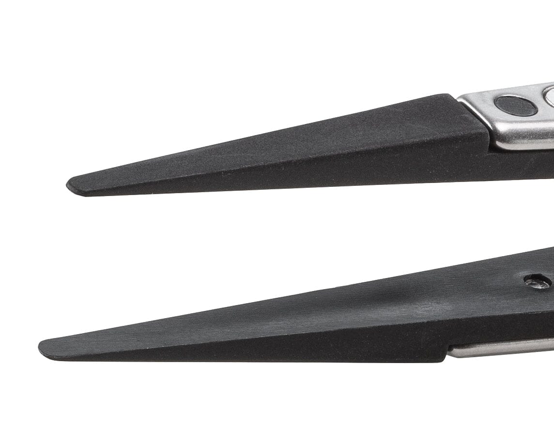 Ideal-tek ESD Plastic Tip Tweezers – Style 2A – PVDF Tips A2ASV – 130mm (5.1″) – Swiss Made