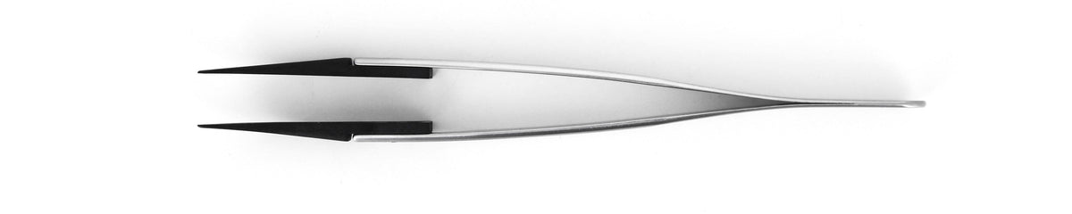 Ideal-tek ESD Plastic Tip Tweezers – Style 2AB – PEEK Tips A2ABCP – 130mm (5.1″) – Swiss Made