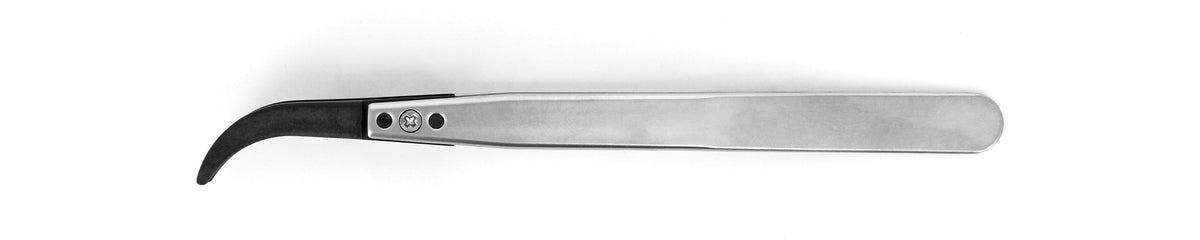 Ideal-tek ESD Plastic Tip Tweezers – Style 2AB – PEEK Tips A2ABCP – 130mm (5.1″) – Swiss Made