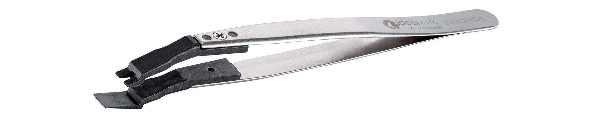 Ideal-tek ESD Plastic Tip Tweezers – Style 2WF – PEEK Tips A2WFCP@ – 130mm (5.1″) – Swiss Made