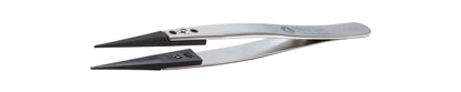 Ideal-tek ESD Plastic Tip Tweezers – Style 3 – Carbon Fiber Tips A3CF – 115mm (4.5″) – Swiss Made