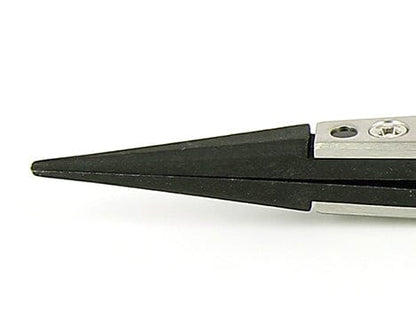Ideal-tek ESD Plastic Tip Tweezers – Style 3 – PEEK Tips A3CP – 130mm (5.1″) – Swiss Made