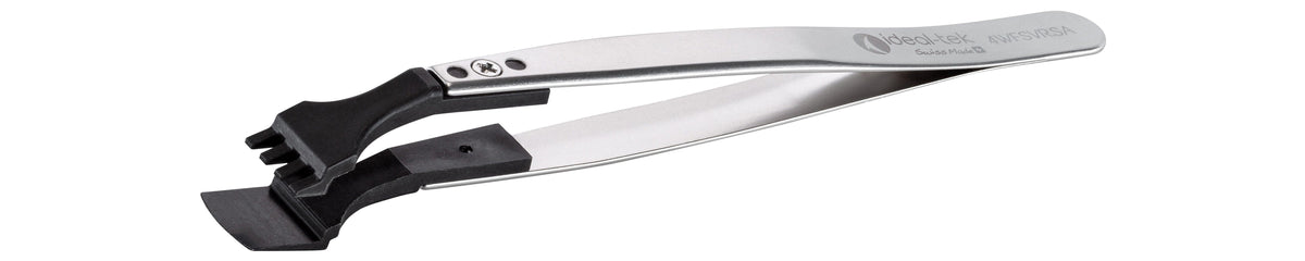 Ideal-tek ESD Plastic Tip Tweezers – Style 4WF – PVDF Tips A4WFSV – 130mm (5.1″) – Swiss Made