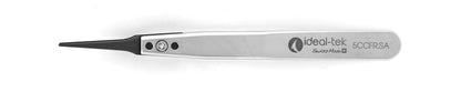 Ideal-tek ESD Plastic Tip Tweezers – Style 5 – Carbon Fiber Tips A5CF – 115mm (4.5″) – Swiss Made