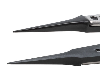 Ideal-tek ESD Plastic Tip Tweezers – Style 5 – PEEK Tips A5CP – 130mm (5.1″) – Swiss Made
