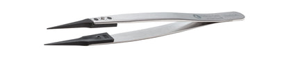Ideal-tek ESD Plastic Tip Tweezers – Style 5 – PVDF Tips A5SV – 130mm (5.1″) – Swiss Made