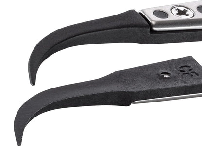 Ideal-tek ESD Plastic Tip Tweezers – Style 7 – Carbon Fiber Tips A7CF – 130mm (5.1″) – Swiss Made