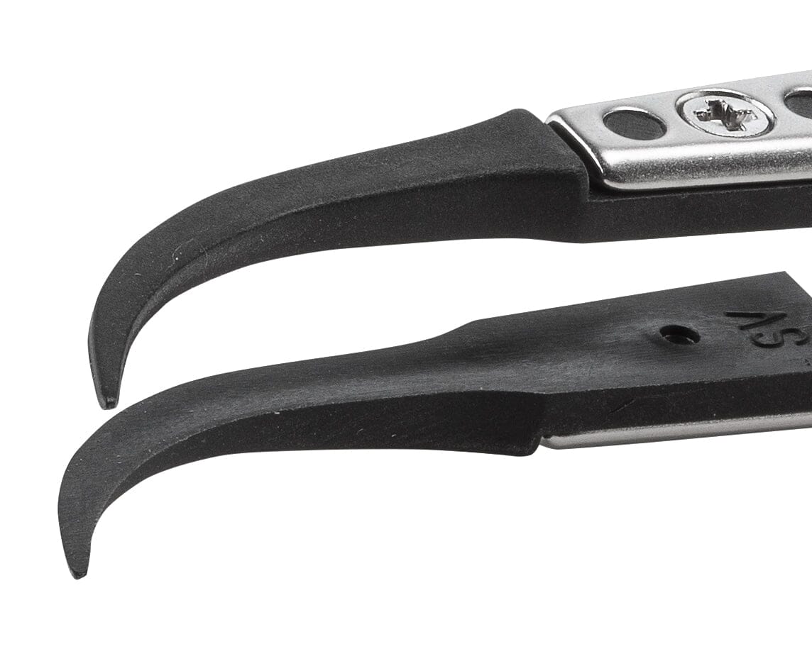 Ideal-tek ESD Plastic Tip Tweezers – Style 7 – PVDF Tips A7SV – 130mm (5.1″) – Swiss Made