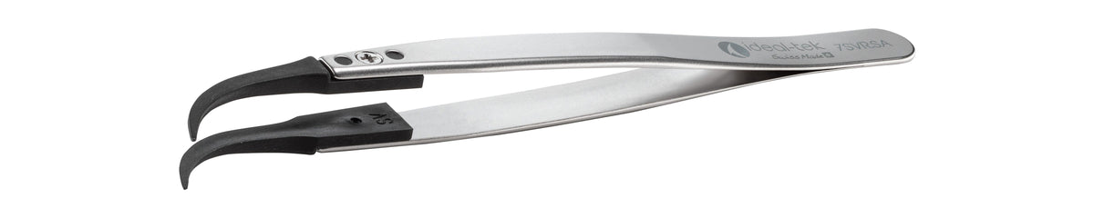Ideal-tek ESD Plastic Tip Tweezers – Style 7 – PVDF Tips A7SV – 130mm (5.1″) – Swiss Made