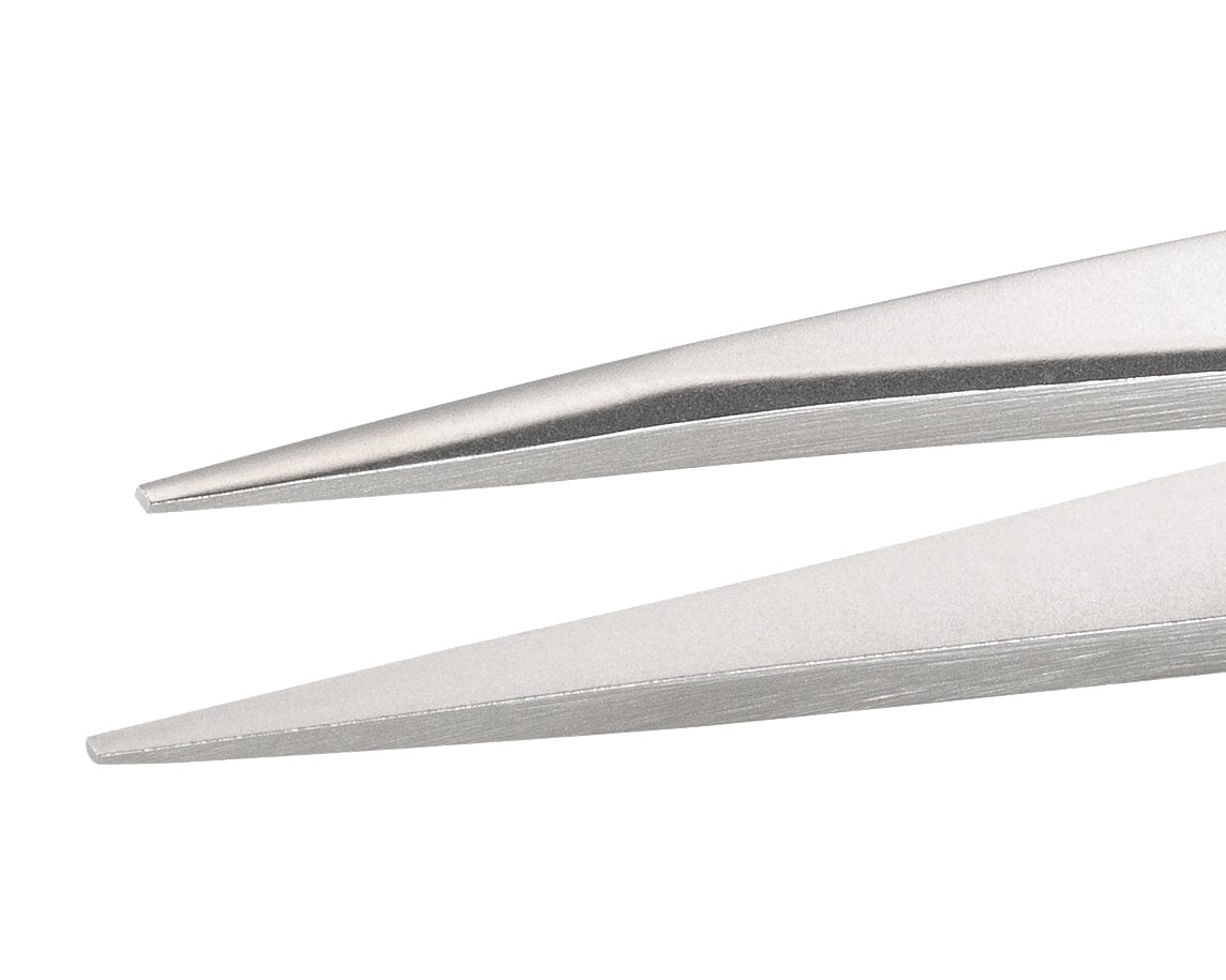 Ideal-tek ESD Rubber Tweezers – Style 00 – Anti-Acid / Anti-Magnetic Stainless Steel – 125mm (4.9″) – Swiss Made