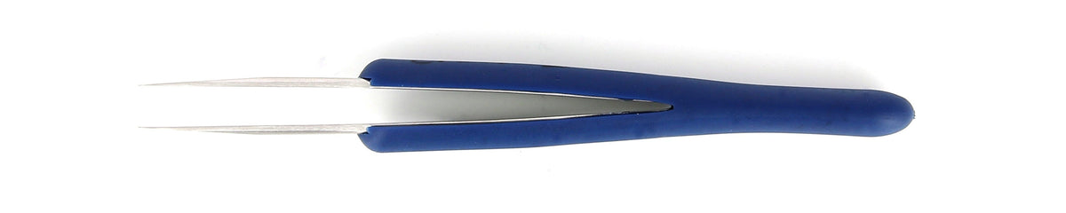 Ideal-tek ESD Rubber Tweezers – Style 2A – Anti-Acid / Anti-Magnetic Stainless Steel – 125mm (4.9″) – Swiss Made