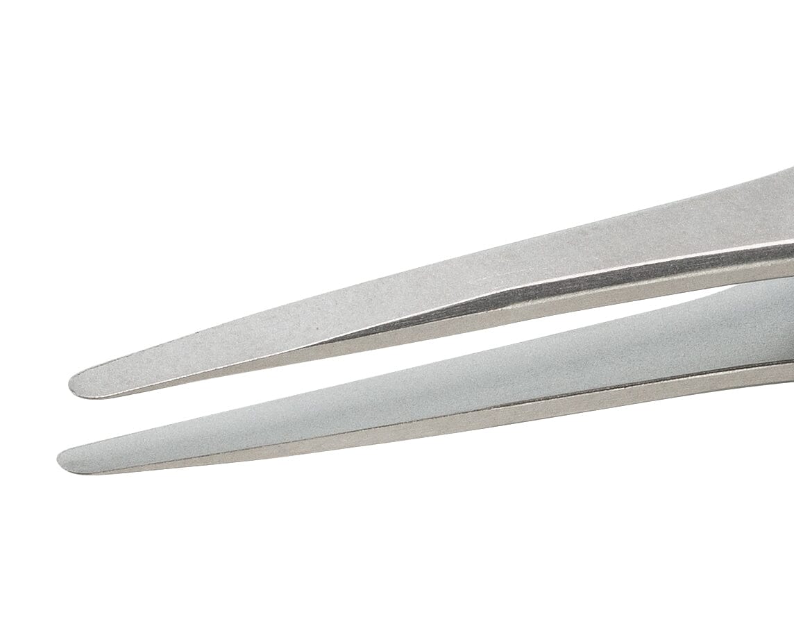 Ideal-tek ESD Rubber Tweezers – Style 2A – Anti-Acid / Anti-Magnetic Stainless Steel – 125mm (4.9″) – Swiss Made