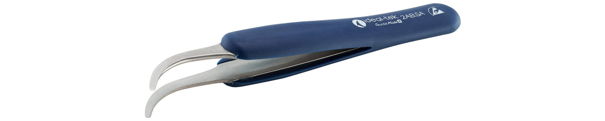 Ideal-tek ESD Rubber Tweezers – Style 2AB – Anti-Acid / Anti-Magnetic Stainless Steel – 125mm (4.9″) – Swiss Made