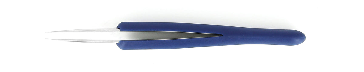 Ideal-tek ESD Rubber Tweezers – Style 2AB – Anti-Acid / Anti-Magnetic Stainless Steel – 125mm (4.9″) – Swiss Made