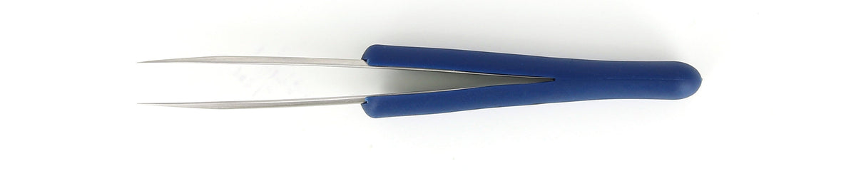 Ideal-tek ESD Rubber Tweezers – Style 3 – Anti-Acid / Anti-Magnetic Stainless Steel – 115mm (4.5″) – Swiss Made