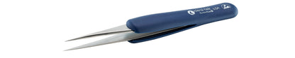 Ideal-tek ESD Rubber Tweezers – Style 3 – Anti-Acid / Anti-Magnetic Stainless Steel – 125mm (4.9″) – Swiss Made