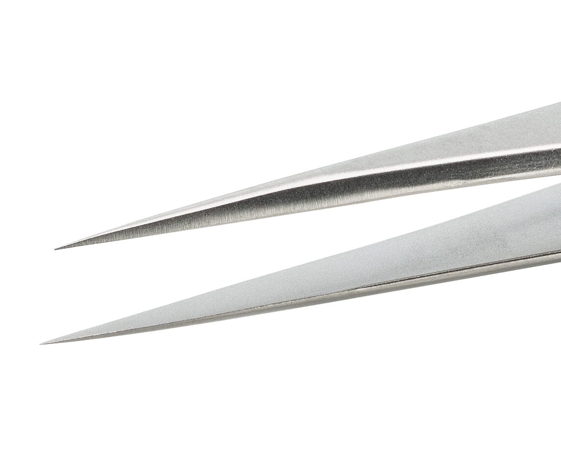 Ideal-tek ESD Rubber Tweezers – Style 3 – Anti-Acid / Anti-Magnetic Stainless Steel – 125mm (4.9″) – Swiss Made