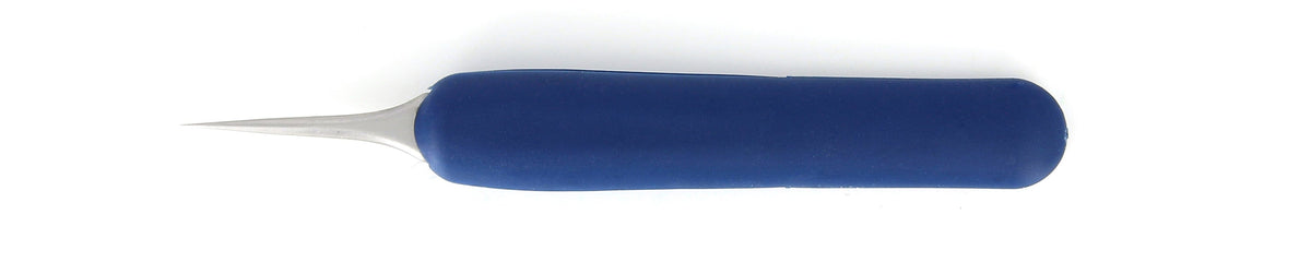 Ideal-tek ESD Rubber Tweezers – Style 4 – Anti-Acid / Anti-Magnetic Stainless Steel – 115mm (4.5″) – Swiss Made