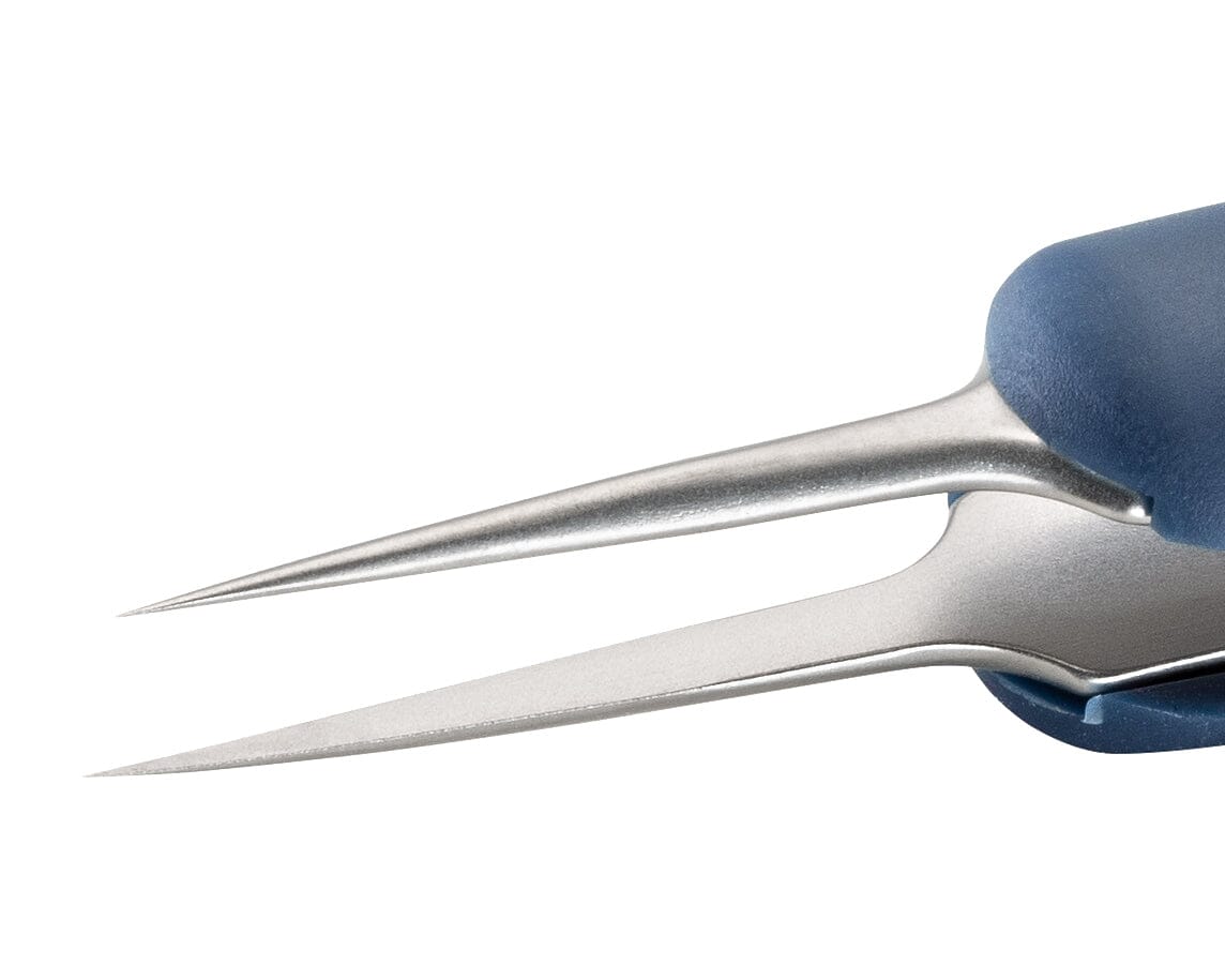 Ideal-tek ESD Rubber Tweezers – Style 5 – Anti-Acid / Anti-Magnetic Stainless Steel – 110mm (4.3″) – Swiss Made