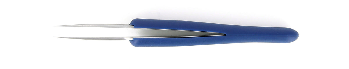 Ideal-tek ESD Rubber Tweezers – Style 5A – Anti-Acid / Anti-Magnetic Stainless Steel – 115mm (4.5″) – Swiss Made