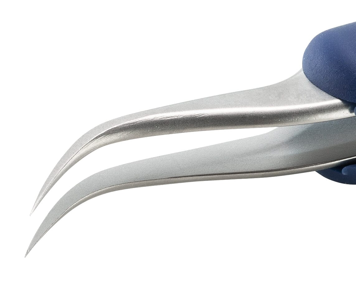Ideal-tek ESD Rubber Tweezers – Style 7 – Anti-Acid / Anti-Magnetic Stainless Steel – 120mm (4.7″) – Swiss Made