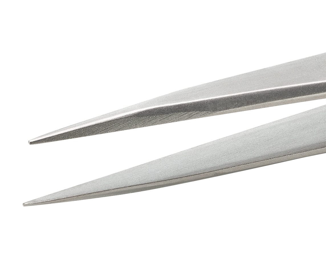 Ideal-tek ESD Rubber Tweezers – Style AA – Anti-Acid / Anti-Magnetic Stainless Steel – 130mm (5.1″) – Swiss Made