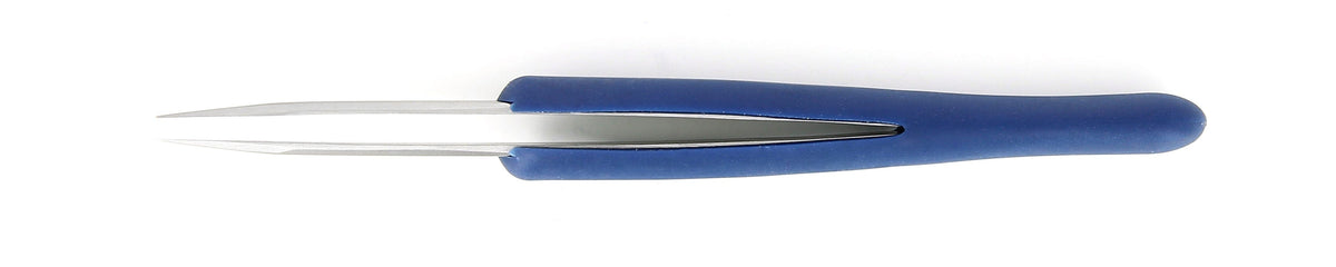 Ideal-tek ESD Rubber Tweezers – Style AA – Anti-Acid / Anti-Magnetic Stainless Steel – 130mm (5.1″) – Swiss Made