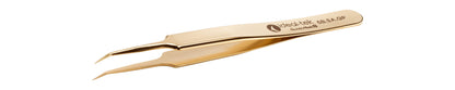 Ideal-tek Gold Plated tweezers – Style 5 – Anti-Acid / Anti-Magnetic Stainless Steel – 110mm (4.3″) – Swiss Made