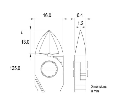 Ideal-tek High Precision Cutter – XL Oval Head – Semi Flush – 125mm (4.9″) – ESD – Made in Italy