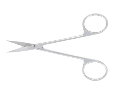 Ideal-tek High Precision Iris Scissors – Stainless Steel – Straight – OAL 110mm (4.3″) – Made in Poland