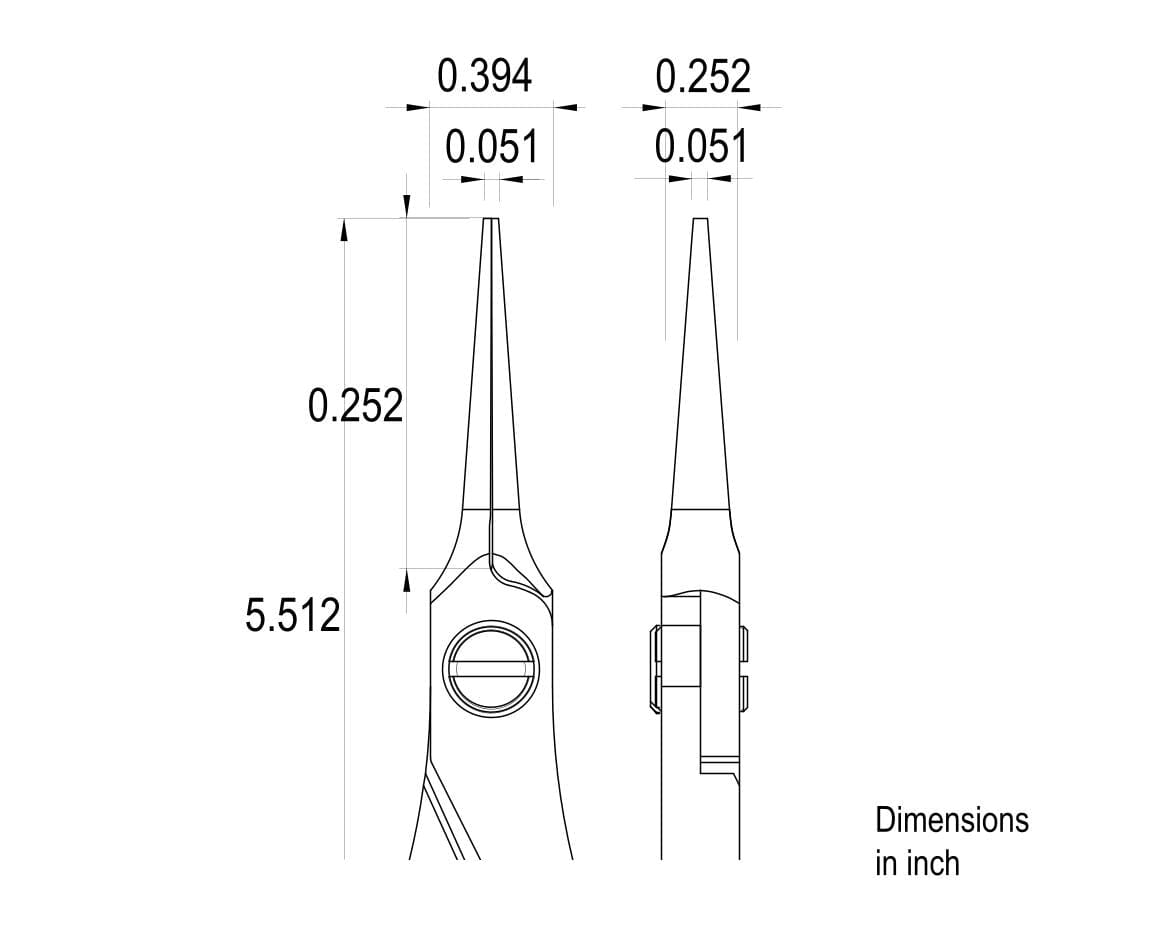 Ideal-tek High Precision Plier – Needle Nose – Smooth – 140mm (5.5″) – ESD – Made in Italy