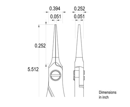 Ideal-tek High Precision Plier – Needle Nose – Smooth – 140mm (5.5″) – ESD – Made in Italy