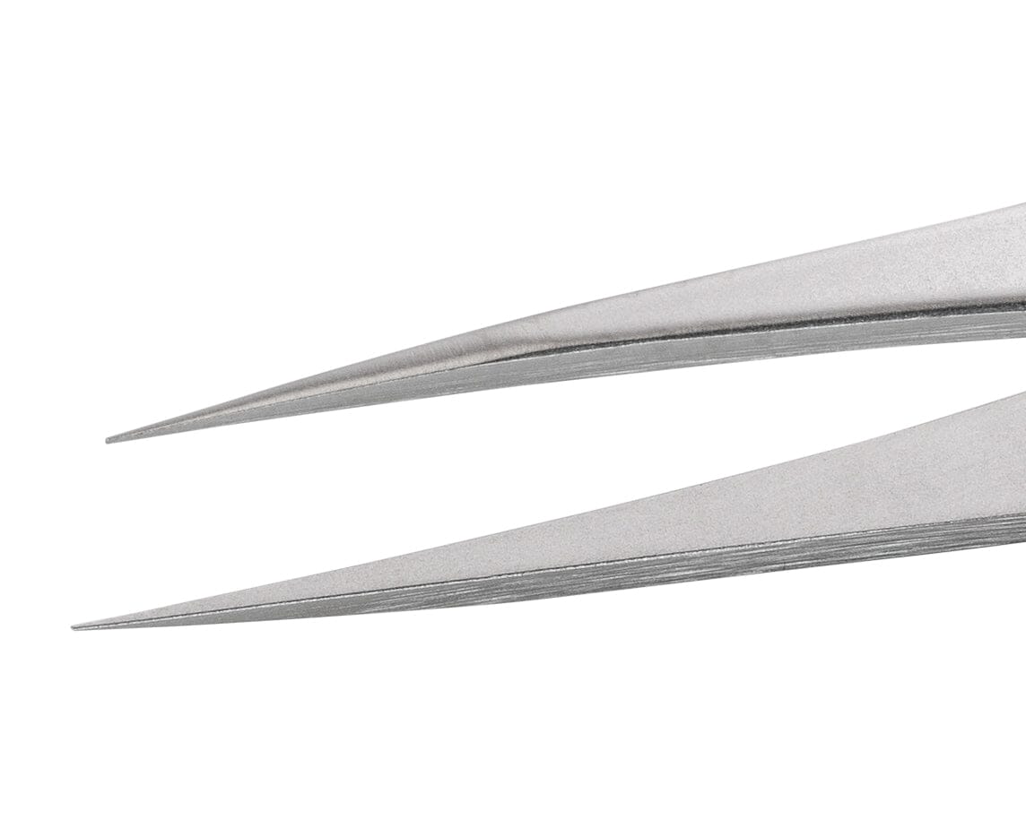 Ideal-tek High Precision Tweezers Style 0 – Anti-Acid / Anti-Magnetic Stainless Steel – Straight Fine Sharp Tips, Superior Finish – 120mm (4.72") – Swiss Made