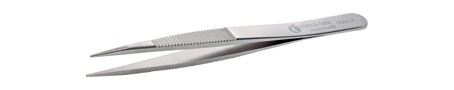 Ideal-tek High Precision Tweezers – Style 00 – Anti-Acid / Anti-Magnetic Stainless Steel – 120mm (4.7″) – Swiss Made