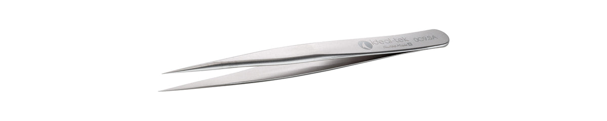 Ideal-tek High Precision Tweezers – Style 0C9 – Anti-Acid / Anti-Magnetic Stainless Steel – 90mm (3.5″) – Swiss Made