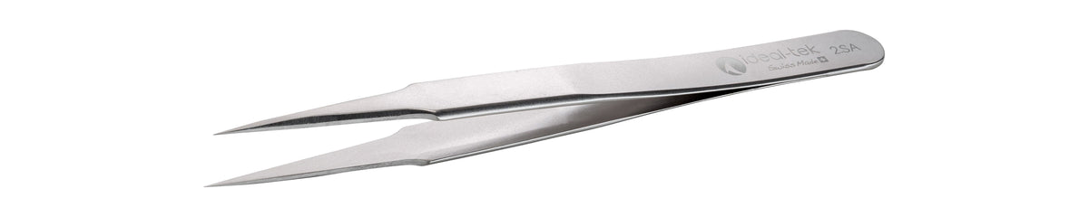 Ideal-tek High Precision Tweezers – Style 2 – Anti-Acid / Anti-Magnetic Stainless Steel – 120mm (4.7″) – Swiss Made