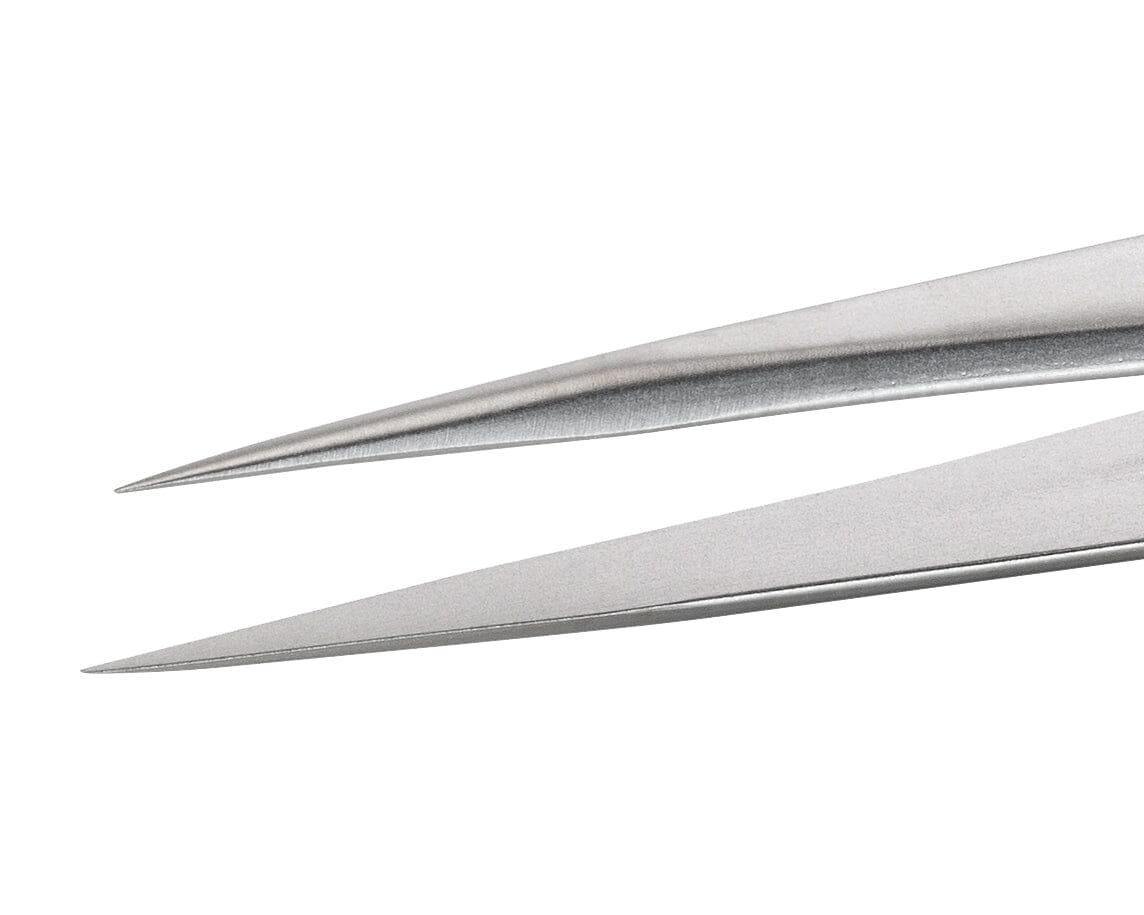 Ideal-tek High Precision Tweezers – Style 27 – Anti-Acid / Anti-Magnetic – Stainless Steel – 135mm (5.3″) – Swiss Made